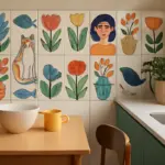 Illustrazioni su piastrelle ceramiche: la tendenza artistica che personalizza davvero ogni ambiente
