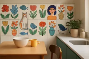Illustrazioni su piastrelle ceramiche: la tendenza artistica che personalizza davvero ogni ambiente