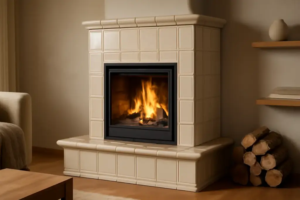 Camini rivestiti in maiolica: calore e stile senza rinunciare alla funzionalità