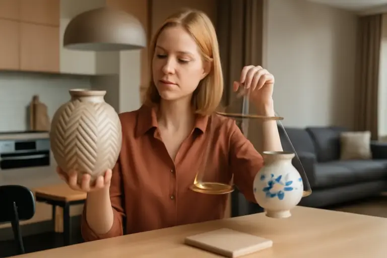Come scegliere ceramica ornamentale in una zona pranzo open space? Un equilibrio facile da ottenere con la regola delle proporzioni