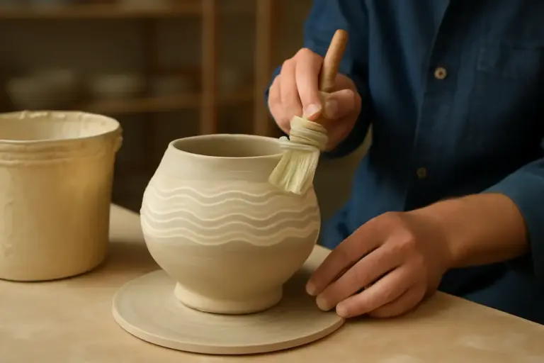 Metodo a ingobbio nella decorazione ceramica: texture morbide con una sola applicazione