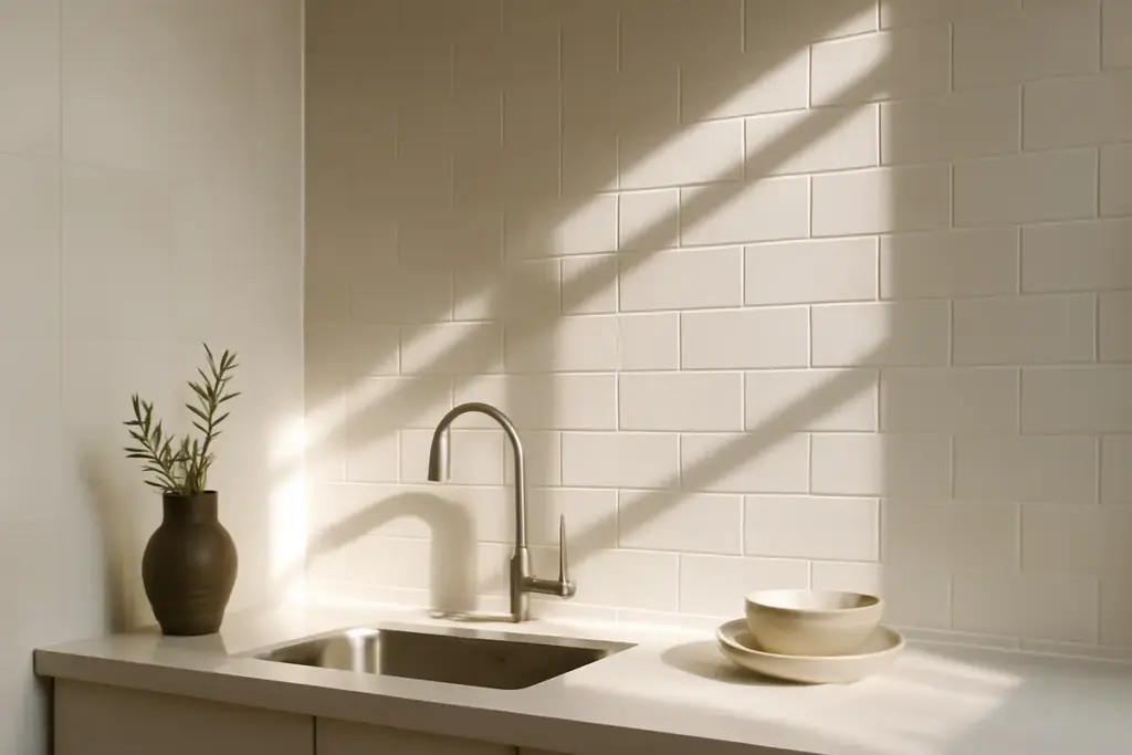 Mix di ceramiche lucide e matt nei rivestimenti: gli accostamenti che migliorano la luminosità degli interni